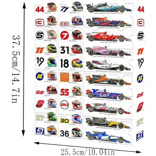 F1 advendikalender koos miniautodega