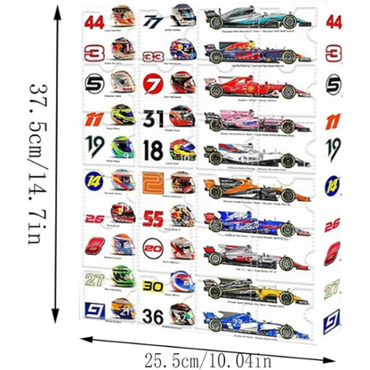 F1 advendikalender koos miniautodega