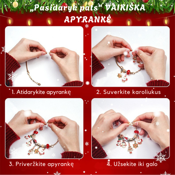 Tüdrukute advendikalender käevõrude ja ripatsitega