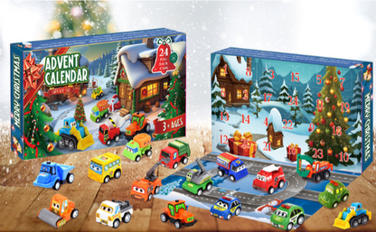 Adventikalender ehitus- ja võidusõiduautodega